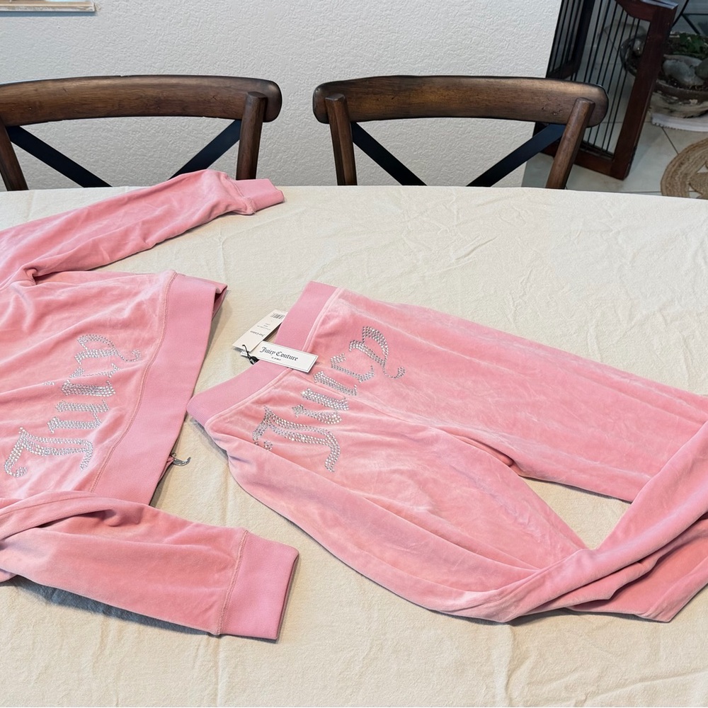 Juicy Couture Pink Velour Track Pants and Jacket